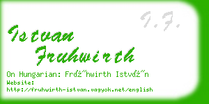 istvan fruhwirth business card